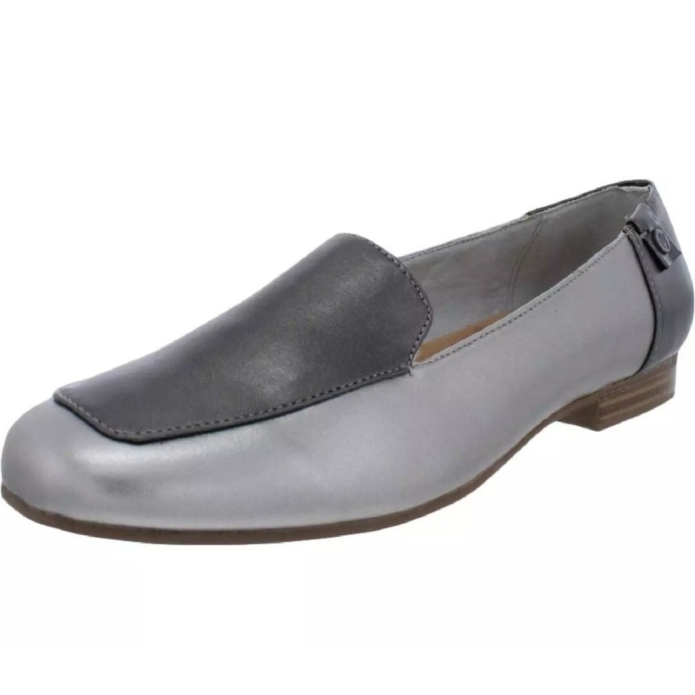 Gloria Vanderbilt Womens Marjorie Silver Pewter Slip On Loafers Flats 6.5M NEW